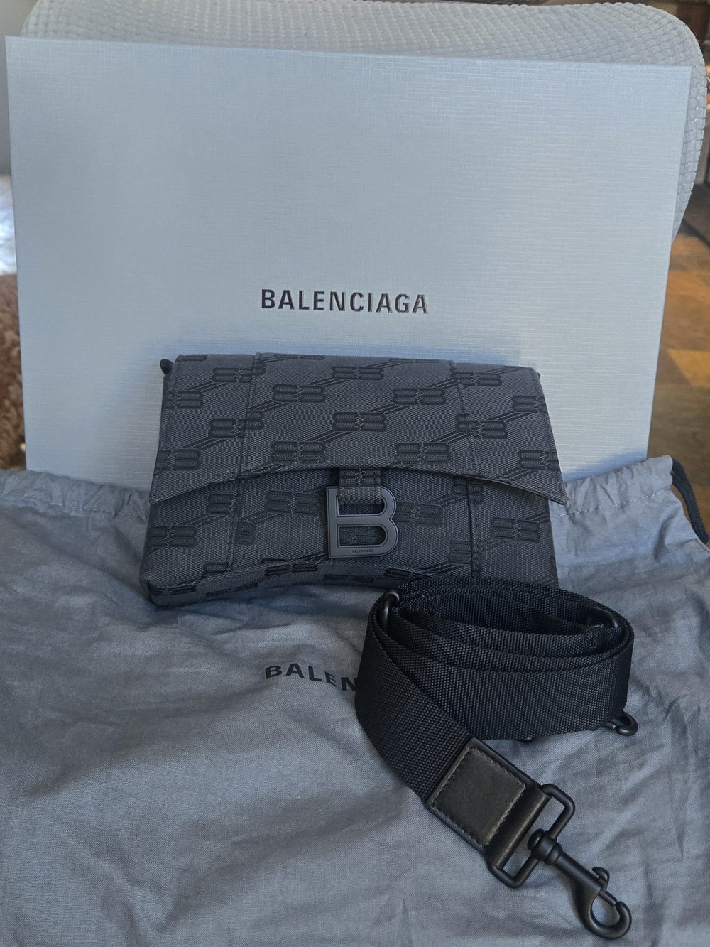 Balenciaga BB Monogram Downtown Crossbody/Shoulder Bag